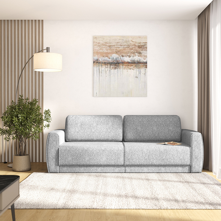 Женева 2S2P / Диван - кровать (еврокнижка) велюр bubble 4 серый